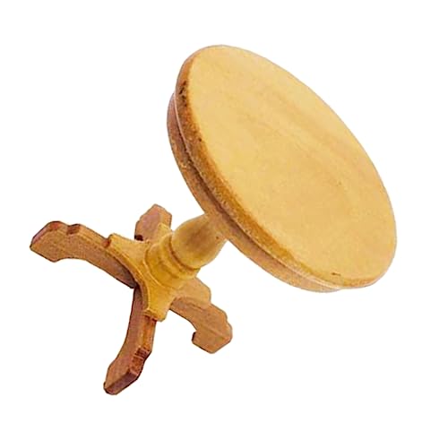 DIKACA 1stk Runder Tisch Runder Tisch Miniaturschmuck Miniatur-esstisch Runden Mini-rundtischmodell Puppenhausmöbel Miniatur-puppenstubenmöbel Holztischverzierung Yellow Hölzern von DIKACA