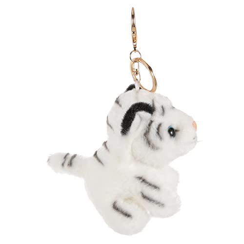 DIKACA 1stk Tiger Schlüsselanhänger Mini Charm Jahr des Tigers Keychain Chinesisches Neujahrsgeschenk Chinesischer - Ornament. Bag Anh?nger Student Pp Baumwolle Weiß Handtasche Niedlich von DIKACA