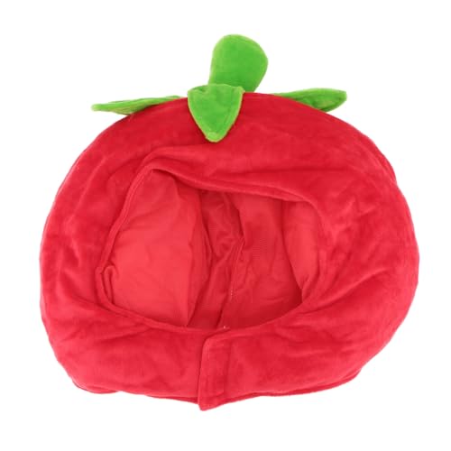 DIKACA 1Stück Tomaten Kopfhaube Lustige Frucht Kopfbedeckung für Erwachsene Cosplay Zubehör Originelle Party Mütze Kawaii Obst Hut für Kostüme Halloween und Fotoshootings von DIKACA