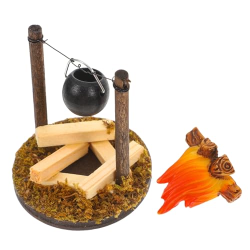 DIKACA 2 STK Puppenhaus-Modell Kamin Figur Camping Zubehör mikrolandschaft Deko für Puppenhaus Miniaturofen Mini-Dekoration Desktop-Grill Puppenhaus-Campingzubehör Mini-Kamin Harz von DIKACA