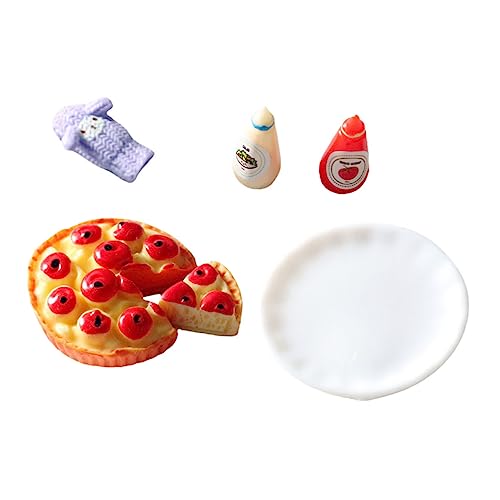 DIKACA 2 Sätze Mini Food-Modelle Mini Pizza Mini-saucen Dekore Mini Landscape von DIKACA