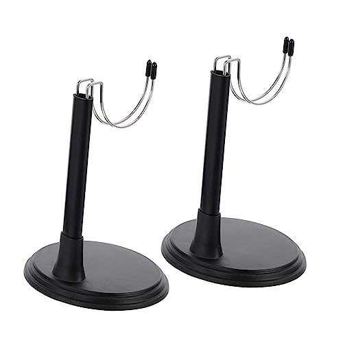 DIKACA 2 Sätze Puppenständer Badespielzeug für Babys Puppenhauszubehör Puppenhausfiguren Mädchen Steht Figure Stand doll Accessories Puppenhalterung Puppen Stehen Plastik Black von DIKACA