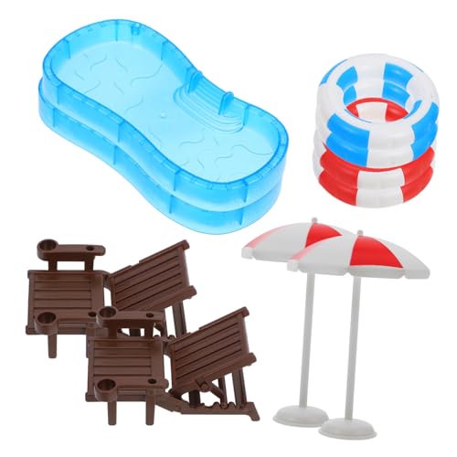 DIKACA 2 Sets Mini Schwimmbecken Mit Schwimmring Und Strandkorb Modelle Mit Für Kinder Ideal Für Den Garten Und Poolspiele Perfekt Für Sommeraktivitäten von DIKACA