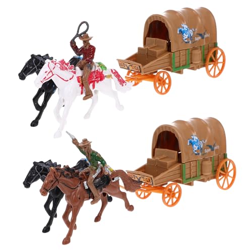 DIKACA 2 Sets Von Cowboy Kutschenmodellen Aus Mit Puppen Miniatur Western Kultur Sammlung Für Und Puppenhäuser Spielzeugkutschen Zufälligen Designs von DIKACA