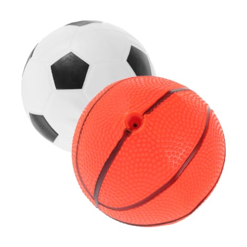 DIKACA 2 Stück Aufblasbarer Ball Basketball Und Fußball Spielzeug Für Kinder Weiches Polsterspielzeug Perfekt Für Drinnen Und Draußen Kinderspielzeug von DIKACA