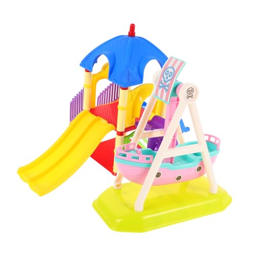 DIKACA 2 Stück Kinder Mini Rutsche Spielzeug Modell Desktop Kleiner Spielplatz Modell Mini Puppenhaus Zubehör Puppenhaus Zubehör Baby Zubehör Für Puppen von DIKACA