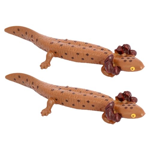 DIKACA 2 Stück Tiersalamander Modell Künstliche Tierstatue Tischsimulation Künstliche Axolotl Modell Spielzeug Lebensechter Salamander Künstlicher Salamander von DIKACA