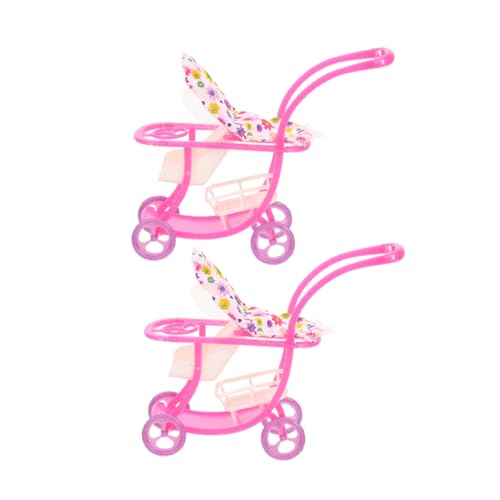 DIKACA 2 Stücke Kinderwagen Kleinkind Puppen Modell Spielzeug Baby Puppe Kinderwagen Und Autositz Baby Puppe Doppel Kinderwagen Baby Puppe Wagon Baby Puppe Kinderwagen Für Kleinkinder von DIKACA