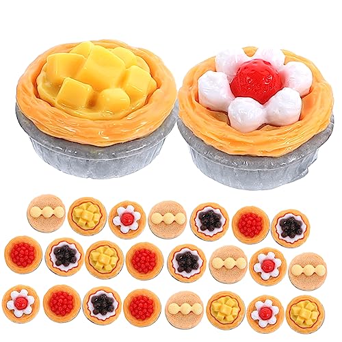 DIKACA 20 Pcs Shiwan Eiertorte Künstliche Backwarengüter Eier Apfel Gefälschte Obsttorte Künstliches Brot Gefälschte Brotmodell Kuchen Marken Törtchen Machen Es Mini Food Fake Cupcake von DIKACA