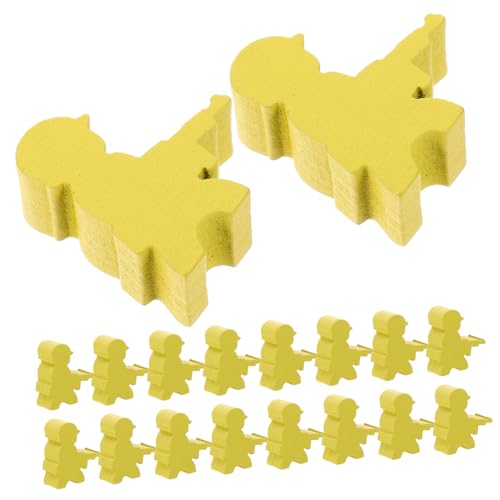 DIKACA 20 Stück Brettspiel-schachfiguren Token Für Brettspiele Spielfiguren Brettspiel Schach Lernspielzeug Tischmarker Brettspiele Bauern Schachbrett Schach Spielkomponente Yellow Holz von DIKACA