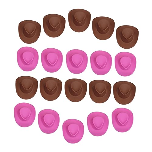 DIKACA 20St Mini-Cowboyhut für kinderspielzeug Puppenhut Set DIY Puppenzubehör doll Accessories Miniatur-Zubehör Dummer Hut Miniatur winzige Hüte Mini-Hut Plastik von DIKACA