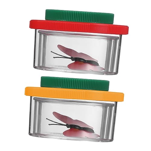 DIKACA 2Er-Box Beobachtungsbox für Insekten Insektenhalter Fall für Insektenvergrößerung Lupe Fall outdoorspielzeug Outdoor Spielzeug Insektenbeobachtungsfall Käferlupenkoffer Acryl rot von DIKACA