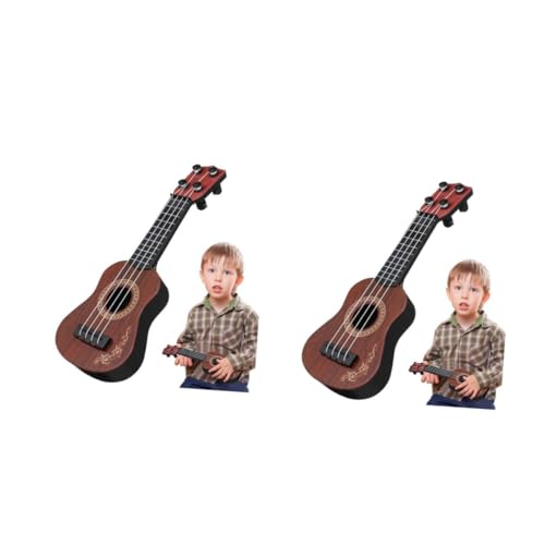 DIKACA 2St Mini-Ukulele Ukulele für Kleinkinder Xylophon kinderinstrumente musikinstrumente für Kinder Spielzeug Modelle von Musikinstrumenten Ukulele-Modell aus Kunststoff Plastik Brown von DIKACA