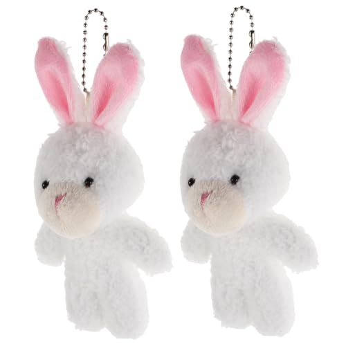 DIKACA 2St Puppenhauspuppe für stofftier hase Mini Hase Mini plüschhase Kuscheltiere Masse Einhorn beflockte Miniaturen Rosa Hase kurzer Plüsch von DIKACA