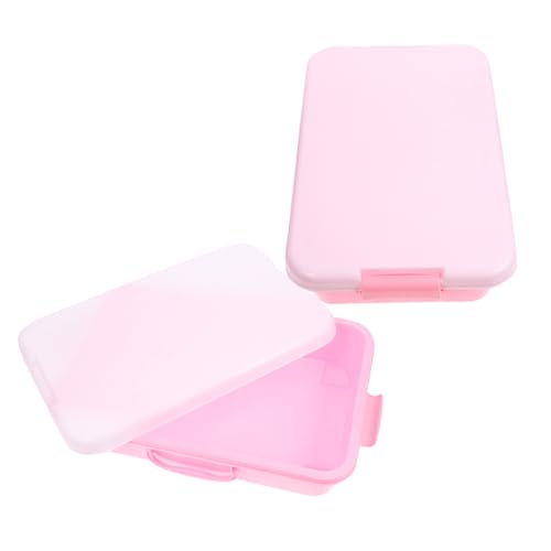 DIKACA 2St Sandtisch- Sandbehälter Sandeimer Stapelbarer sensorischer Behälter Handheld-Sandbox Spielzeug Kleines Tablett mit Deckel Sandkasten für Unterhaltung Abs Rosa von DIKACA