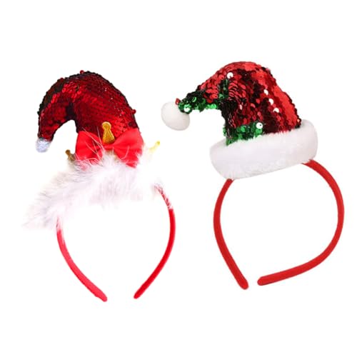 DIKACA 2St Weihnachtsmütze Topper Weihnachtshaarreifen Weihnachtsmütze-Stirnband weihnachts haarspangen christmas headband Party-Cosplay-Stirnband schöne Weihnachtskopfbedeckungen Stoff von DIKACA