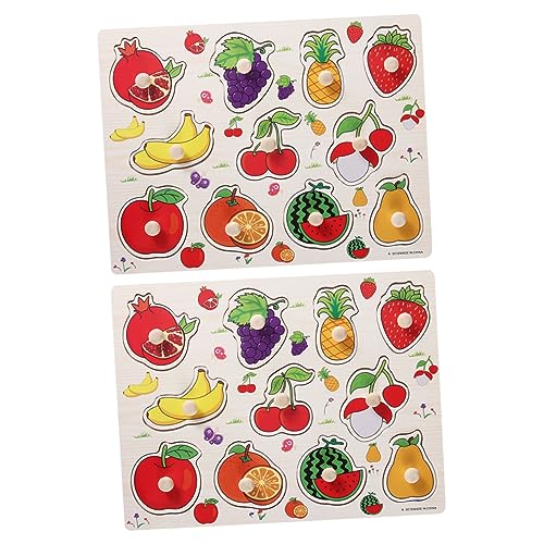 DIKACA 2er Set Obst Jigsaw Puzzle Frühe Lernspielzeuge Für Kleinkinder Lustige Puzzles Für Ab 2 Jahren Fördert Motorische Fähigkeiten Und Kreativität von DIKACA