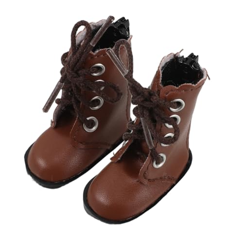 DIKACA 2st Bjd Puppenschuhe Kugelpuppen Miniatur-puppenhaus Puppenhaus Vortäuschen Puppe Puppenhaus Mini-statuen Zubehör Babyspielzeug Plüschpuppen Mini-Puppen Brown Stoff von DIKACA