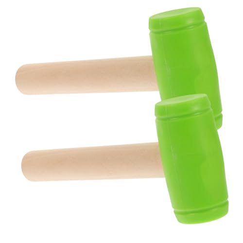 DIKACA 2st Holzspielzeug Für Kinder Mallet-Spielzeug Kinderspielzeug Kinder Hammerspielzeug Kleiner Schlaghammer Babyspielzeug Hammerspielzeug Für Kinder Green Hölzern von DIKACA