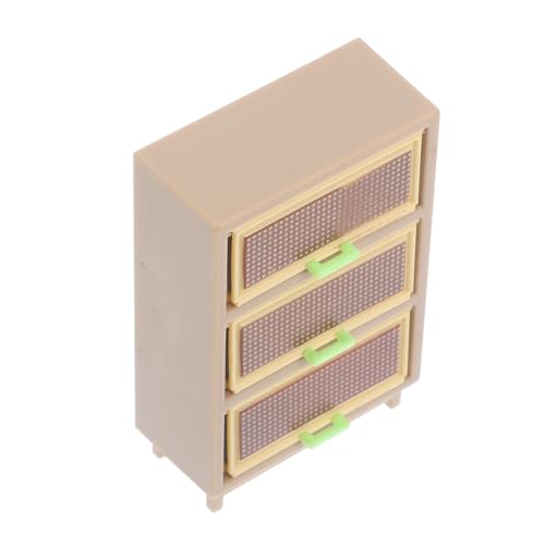 DIKACA 2st Puppenhaus Kommode Mini-schubladenschrank Mini-Miniatur Mini-hausdekoration Miniatur-dekor Zubehör Wohnzimmer Kleiner Schrank Miniaturen Fotorequisite Puppenmöbel Plastik Khaki von DIKACA