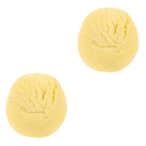 DIKACA 2st Simulations-eiskugel Faux EIS Essen Spielzeug Künstliche Dessertdekoration Künstliche Eiscremeverzierung Künstliche Desserts Dessert-Spielzeug Künstliche Eiskugeln Yellow PVC von DIKACA