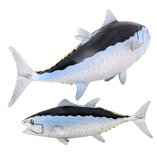 DIKACA 2st Simulierter Thunfisch Meerestier-Statue Küstenwandskulpturen Fischfigur Spielzeug Aquariumdekorationen Miniatur-fischstatue Fisch-Action-Modelle Kind Fischwand Schreibtisch PVC von DIKACA