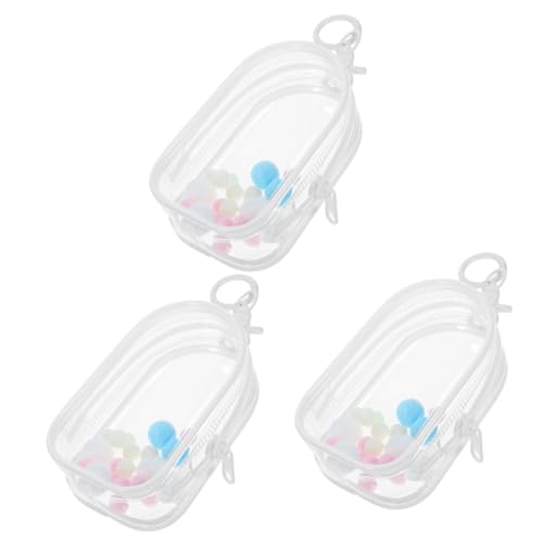 DIKACA 3 Sätze Babytasche Zeigen Puppenwagen Puppen Kleine Tasche Klare Puppentasche Puppenzubehör Tragbarer Aufbewahrungshalter Für Puppen Puppentasche Schlüsselanhänger Sack PVC von DIKACA