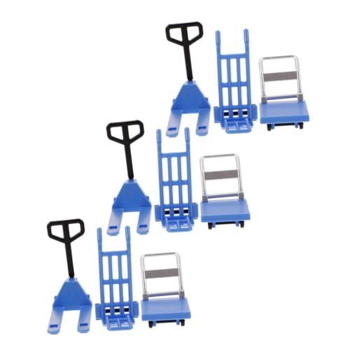 DIKACA 9PCS Miniatur Straßenverkehr Set Plattformwagen Hand Pulley Modell Auto Parkour Für Lernspielzeug Zur Verkehrserziehung von DIKACA