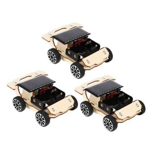 DIKACA 3 Sets Solar Elektrofahrzeug Kfz Auto Kit DIY Montagespielzeug DIY Experimente DIY Solarspielzeug Solarhaus Spielzeug Solarstrom Fahrzeug Lehrmittel Spielzeug von DIKACA