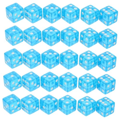 DIKACA 30 Stück himmelblaue Würfel Corner Rounder spielwürfel spielewürfel würfel Lustige Brettspielrequisiten Acryl-Würfel-Requisite große nummerierte Würfel Brettspiel-Tool Sky-Blue von DIKACA