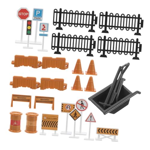 DIKACA 30St -Verkehrsschild Kinderspielzeug Auto Verkehrsschilder Verkehrsschilder Set Straßensperre Verkehrsschild Verkehrszubehör Papier von DIKACA