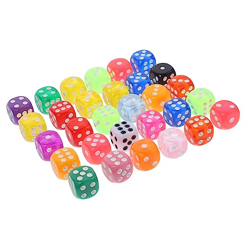 DIKACA 30pcs Harzwürfel Kubisches Brettspiel Dices Multiside Dice Playthings Game Party Requisiten Gemischte Farbe von DIKACA