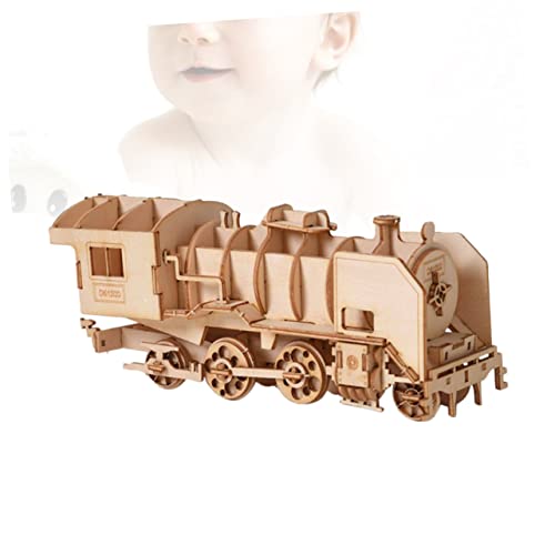 DIKACA 3D Holzpuzzle Dampflok Modell Zug Puzzle Für Erwachsene Und Educational Toy Holzspielzeug Lernspielzeug Für Kreativität Und Spaß von DIKACA