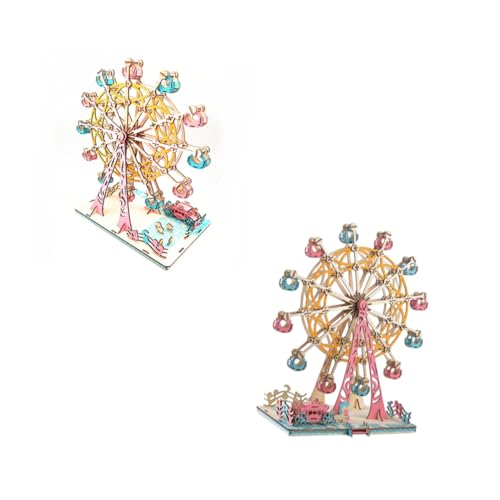 DIKACA 3D Holzpuzzle Riesenrad Bausatz Buntes DIY Puzzle Für Und Jugendliche Kreatives Für Handwerkliche Aktivitäten Und Lernspiele von DIKACA