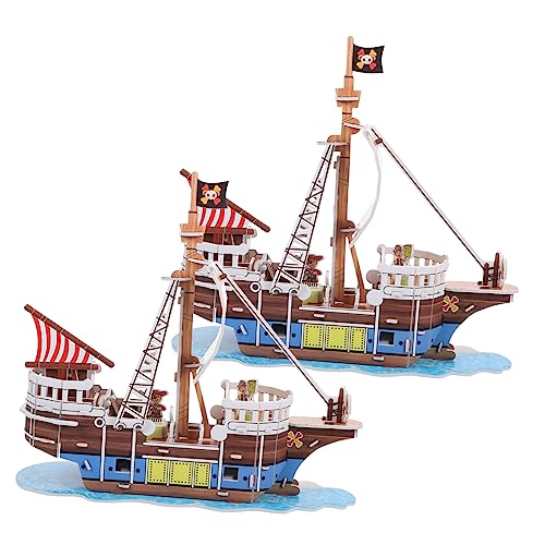 DIKACA 3D Piratenschiff Puzzle Set Für 2 Teiliges Sailboat Puzzle Kit Zum Zusammenbauen Kreatives Puzzlespiel Für Ab 8 Jahren Ideales Für Puzzleliebhaber von DIKACA