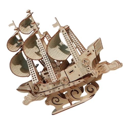 DIKACA 3D Puzzle Segelschiff Modell DIY Nautisches Boot Puzzle Für Lernspielzeug Kreatives Bausatz Für Segelboot Holzspielzeug Für Jungen Und ädchen von DIKACA