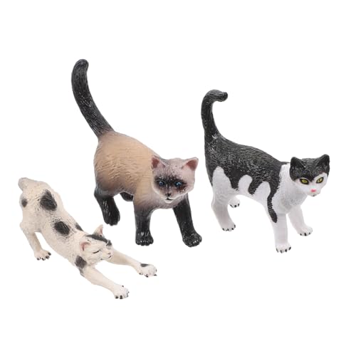 DIKACA 3St Katzenmodell realistische Katzenfigur Simulationskatzenfigur Gartenkatze Mini-Kätzchen Kätzchenfigur Katzenfiguren Tierfiguren für Kinderzimmer Mini-Tierfiguren Mini-Katze Abs von DIKACA