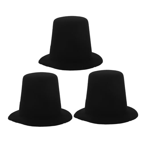 DIKACA 3st Kinderhut Puppenbausatz Kleiner Hexenhut Figuren Formeller Hut Der Puppe Kleiner Zylinder Puppenkleidung Fliegende Puppe Mini Bucket Hat Miniatur-puppenhut Kappe Stoff Black von DIKACA