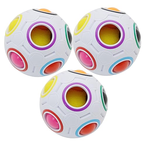 DIKACA 3st Magischer Ball Bauwürfel Spielzeug Regenbogen-Puzzle Würfel Regenbogenkugel Lernspielzeug Für Kinder Pädagogisches Montessori-Spielzeug Würfelspielzeug Puzzleball Abs Colorful von DIKACA