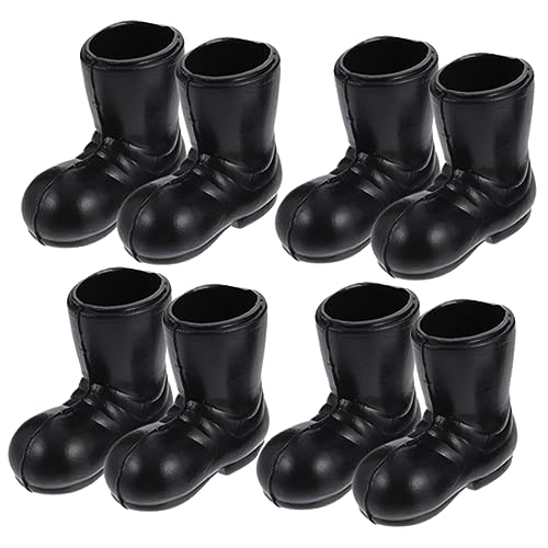 DIKACA 4 Paar Mini Stiefel Weihnachts Minischuhe Weihnachtssocken Krippenspielzeug Für Kinder Miniatur Weihnachtsmann Schuhe Modelle Miniatur Puppenschuhe Dekorative Mini Schuhe von DIKACA