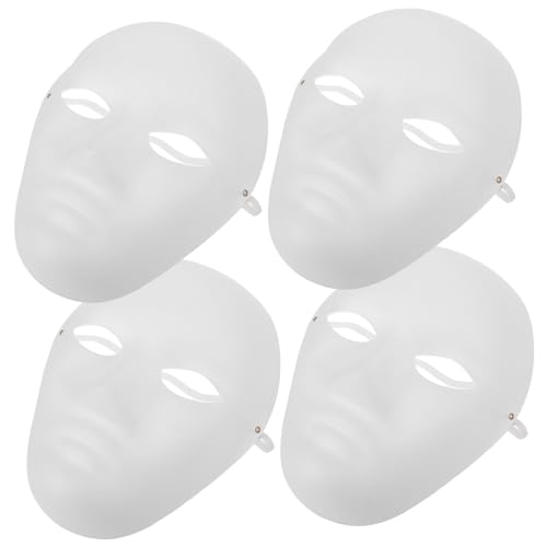 DIKACA 4 Stück DIY Halloween Masken Leere Pulp Masken Zum Bemalen Für Cosplay Karneval Und Bühnenaufführungen Unisex Maskerade Masken Für Kreative Gestaltung von DIKACA