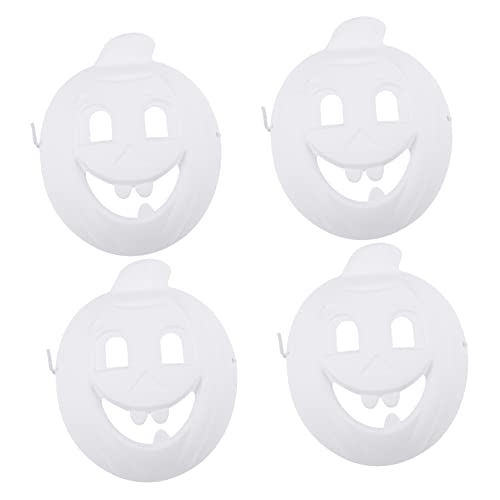 DIKACA 4 Stück Halloween Kürbis Masken DIY Graffiti Leere Malmasken Zum Ausmalen Für Kinder Bastelset Für Halloween Partygeschenke Und Kreative Aktivitäten von DIKACA