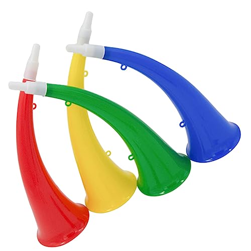 DIKACA 4 Stück Kinder Trompeten Spielzeug Set Lustige Musikalische Modelle Für Kleinkinder Ideal Für Party Und Spiel Bunte Trompeten Mit Signalhorn Funktion Und Musikspielzeug von DIKACA