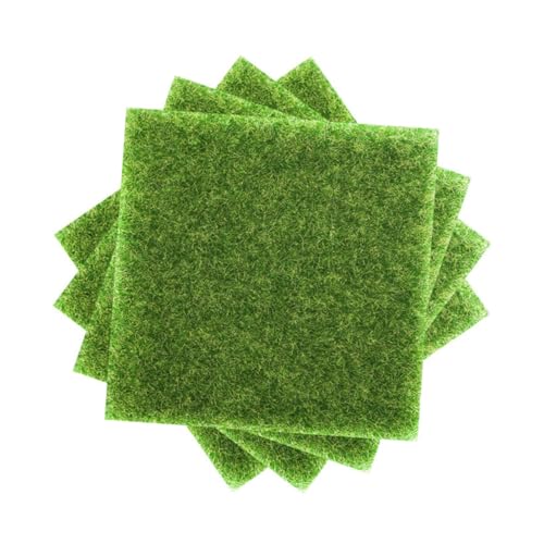 DIKACA 4 Stück Kunstrasen kunstgras kunstgräser Sandkasten Rasen deko gräser grasmatte Sandtisch-Rasenmodell sandtisch Hintergrund Kunststoff-Rasendekor gefälschter Rasen Plastik Green von DIKACA