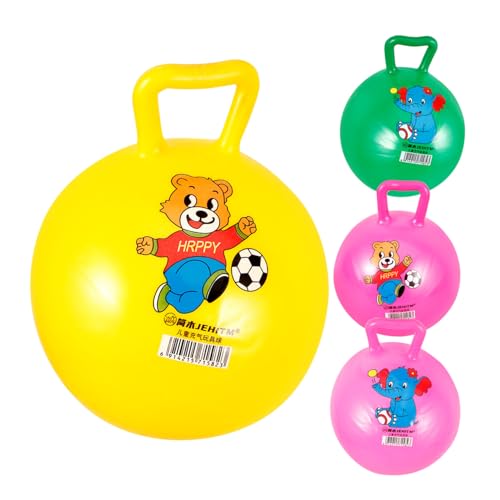 DIKACA 4 Stück Schläger Handhaben Hüpfball Mit Griffen Gymnastikball Balanceball Für Sprungball Für Kleinkinder Springender Ball Für Hüpfball Für PVC von DIKACA