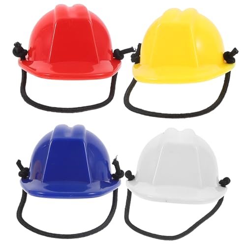 DIKACA 4 Stück Sicherheitshelm Für Haustiere Mini-Helm Minihüte Für Puppen Perücke Mini-schutzhelme Schutzhelm Schutzhelme Für Plastikpuppen Mini-puppenhelme Mini-Hut Plastik von DIKACA