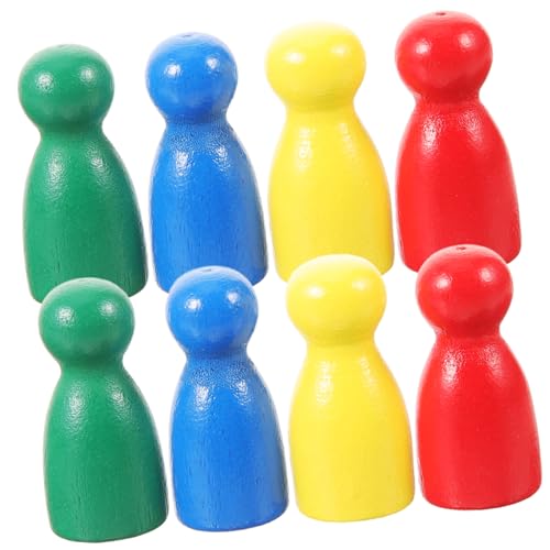 DIKACA 40pcs Stücke Zubehör Für Brettspiele Schachbrett Menschlich Geformte Schachfigur Flugschachfigur Aus Holz Menschliche Gestalt Brettspiel Schachfigur Hölzern von DIKACA