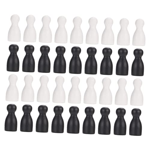 DIKACA 48 Stück Schach zubehör schachfiguren Set Brettspiel Ersatzteile Schachfiguren für Erwachsene Schachbrett Zubehör Bildungsspielzeug Brettspiel Schachfigur Holz Black von DIKACA