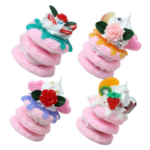 DIKACA 4Pcs Empfindliche Sandwich Keksmodelle Gefälschte Kuchen Requisiten Model Requisiten Foto Realistische Kuchen Kuchen Food Model Künstlicher Mousse Künstlicher Dessert von DIKACA