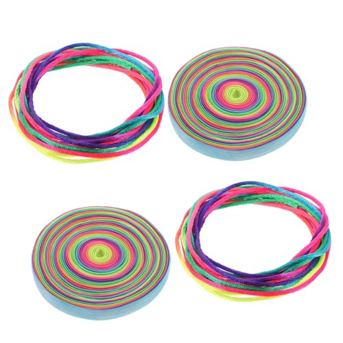 DIKACA 4er Set Bunte Springseile Widerstandsfähige Fitness Springseile Für Und Erwachsene Regenbogen Federseil Und Flip Seil Für Outdoor Sport Und Übungen von DIKACA